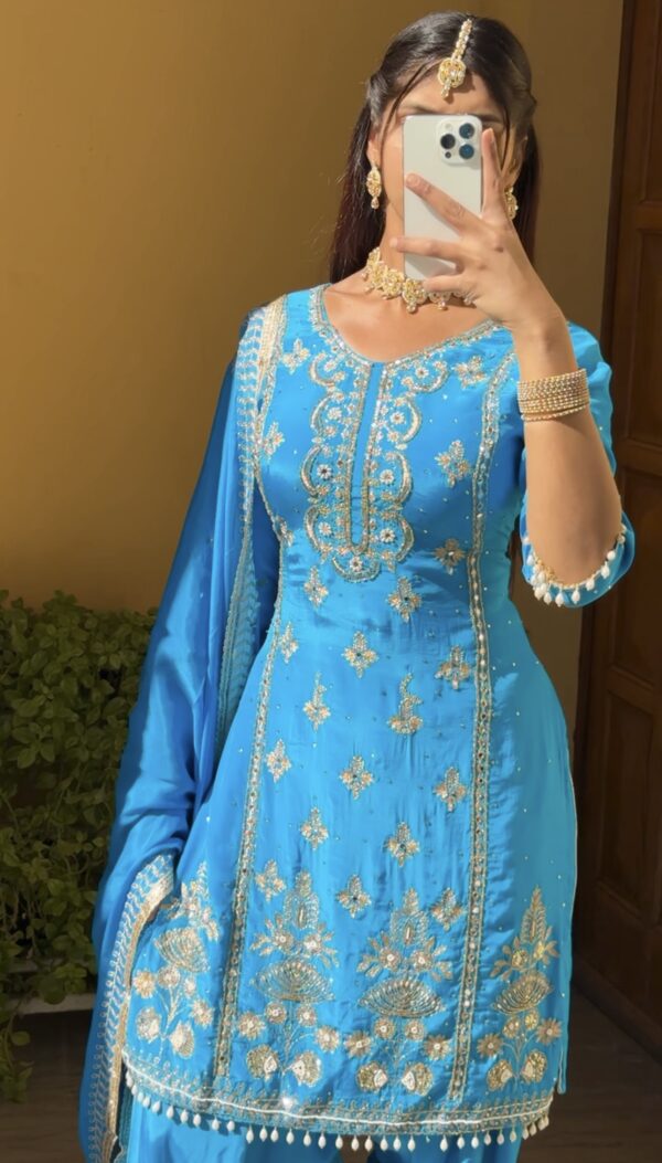 Regal Blue Embroidered Salwar Kameez – Embrace the Royal Glamour