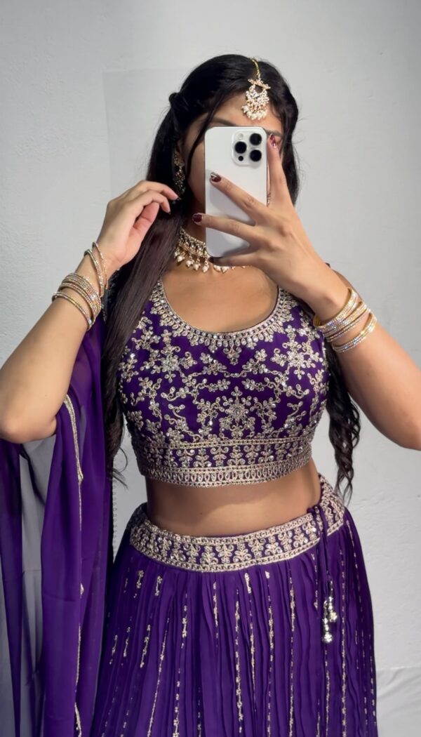 Regal Purple Embellished Lehenga Set – Embrace Royalty