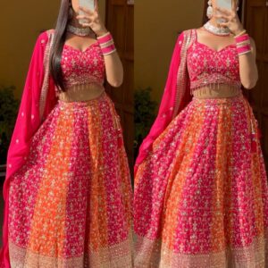 Radiant Blossom Lehenga – A Stunning Bridal Delight