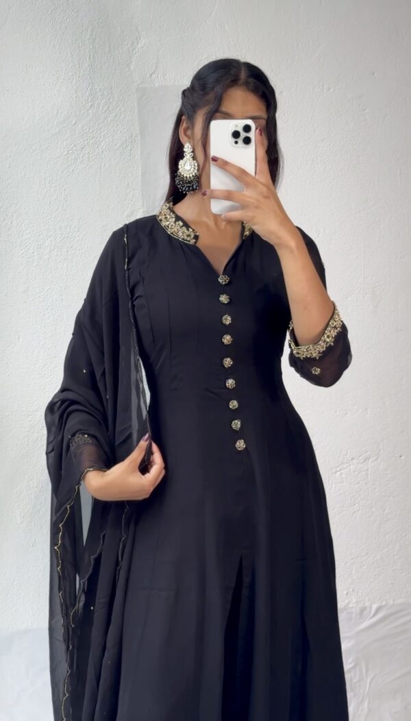 Elegant Black Pant Plazo Set – Timeless Sophistication