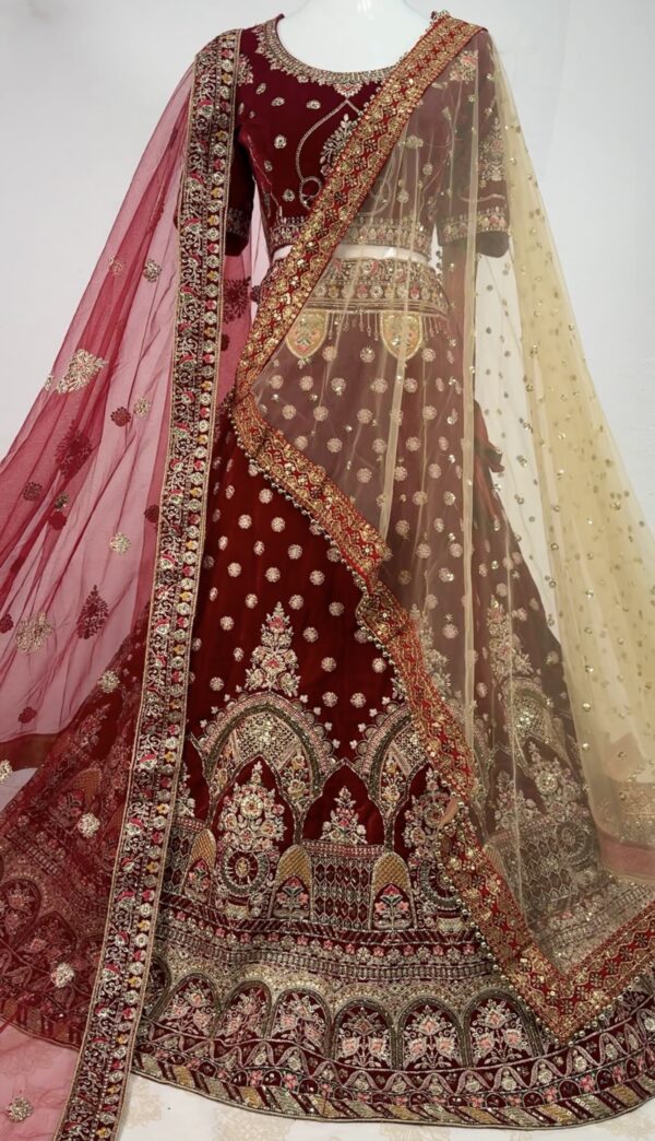 Majestic Velvet Bridal Lehenga – A Royal Masterpiece