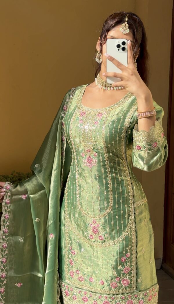 Luxe Green Dhoti Salwar Suit