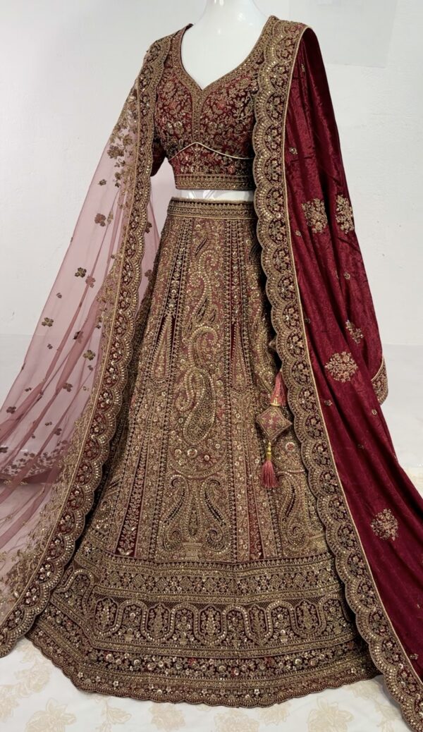 Luxury Bridal Velvet Lehenga