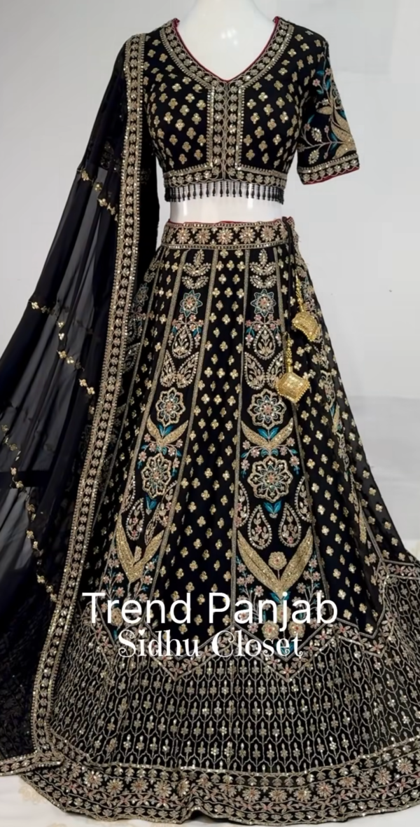 Elegant Black Georgette Lehenga
