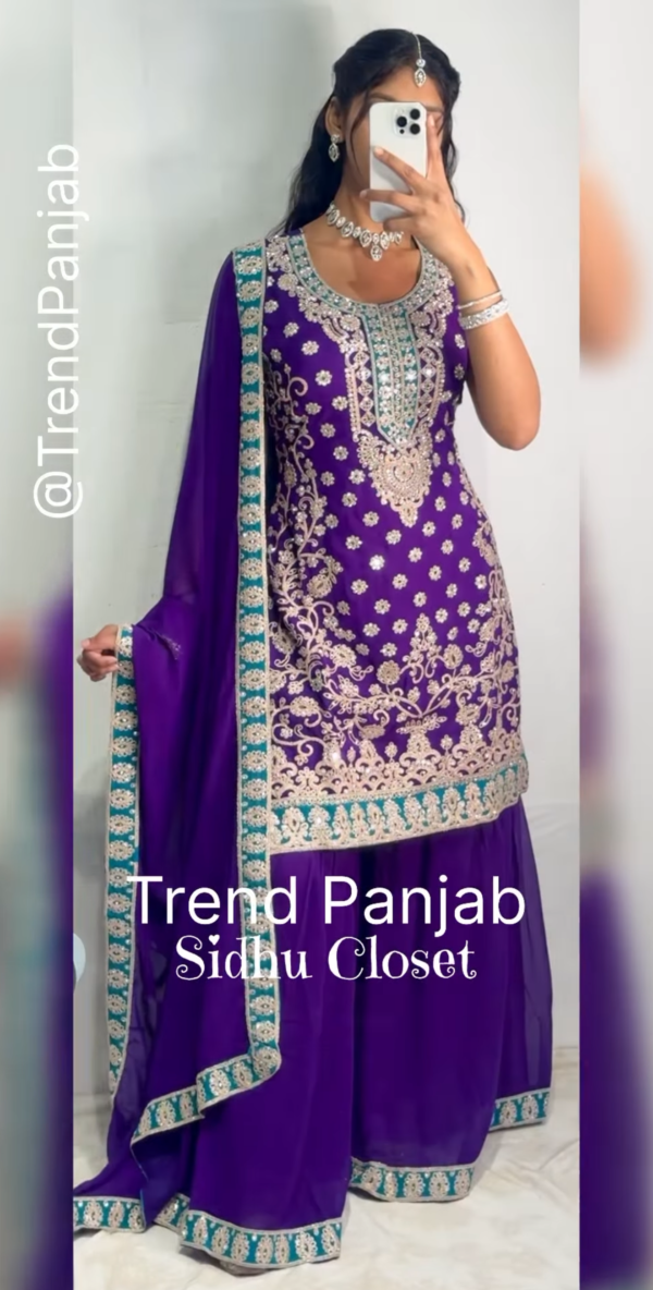 Regal Purple Georgette Sharara