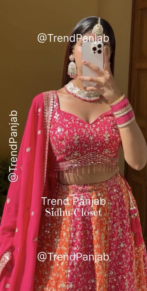 Royal Radiance Pink Georgette Lehenga