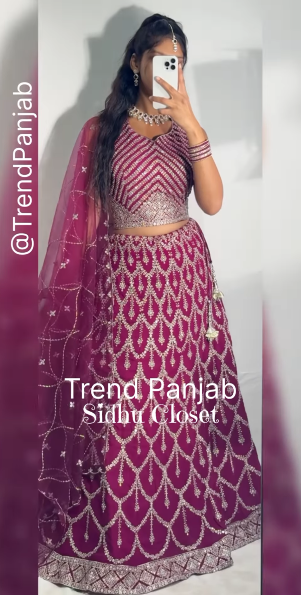 Mulberry Glam Embellished Georgette Lehenga