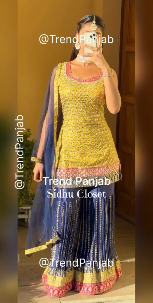 Mustard Yellow Georgette Sharara