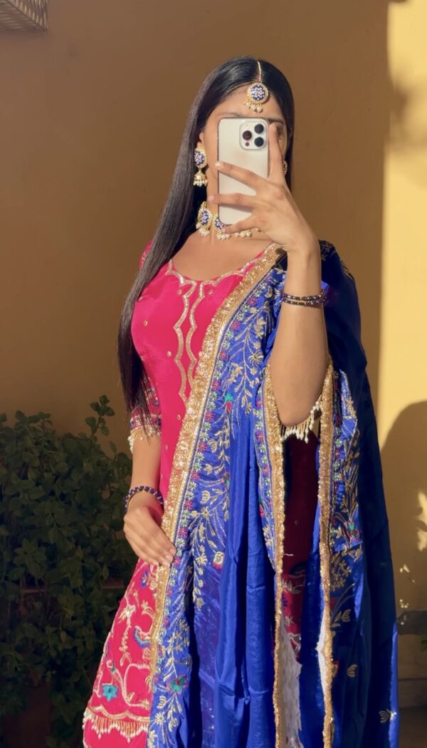 Ruby Royale Panjabi Suit – A Regal Handcrafted Ensemble